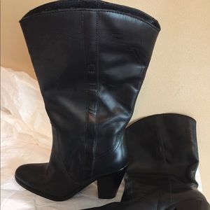 Leather cowboy style boots